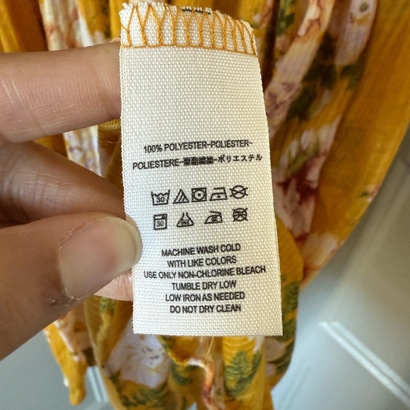 Free People Floral Tunic Top size XSmall Yellow - Picture 15 of 15